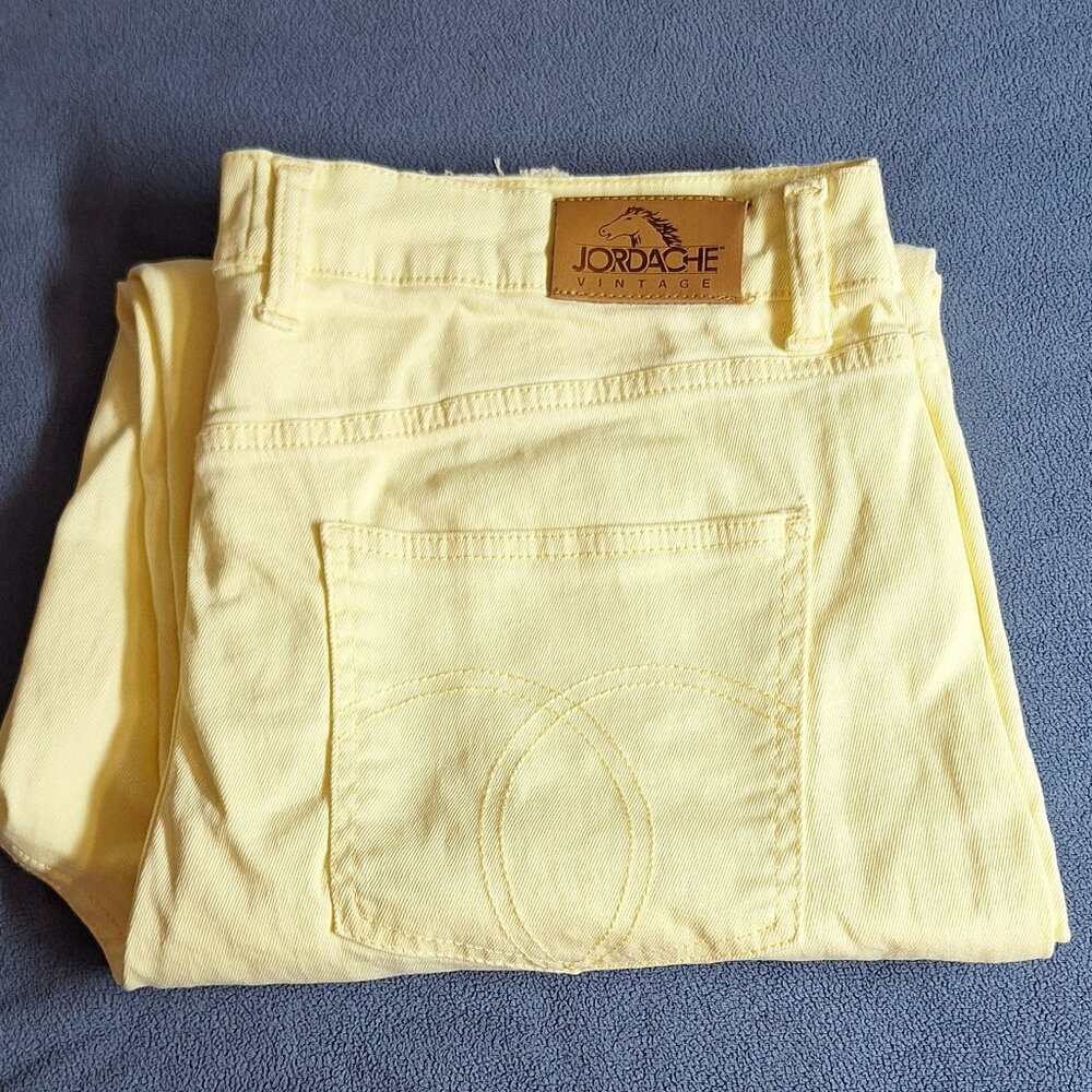 Jordache Vintage Yellow Women's  High Rise Straight Legs Jeans Size 14